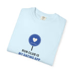 Run Club Is My Dating App Tee in Chambray, folded