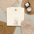 Runner Bean Plate Tee in Ivory, fabric and print detail