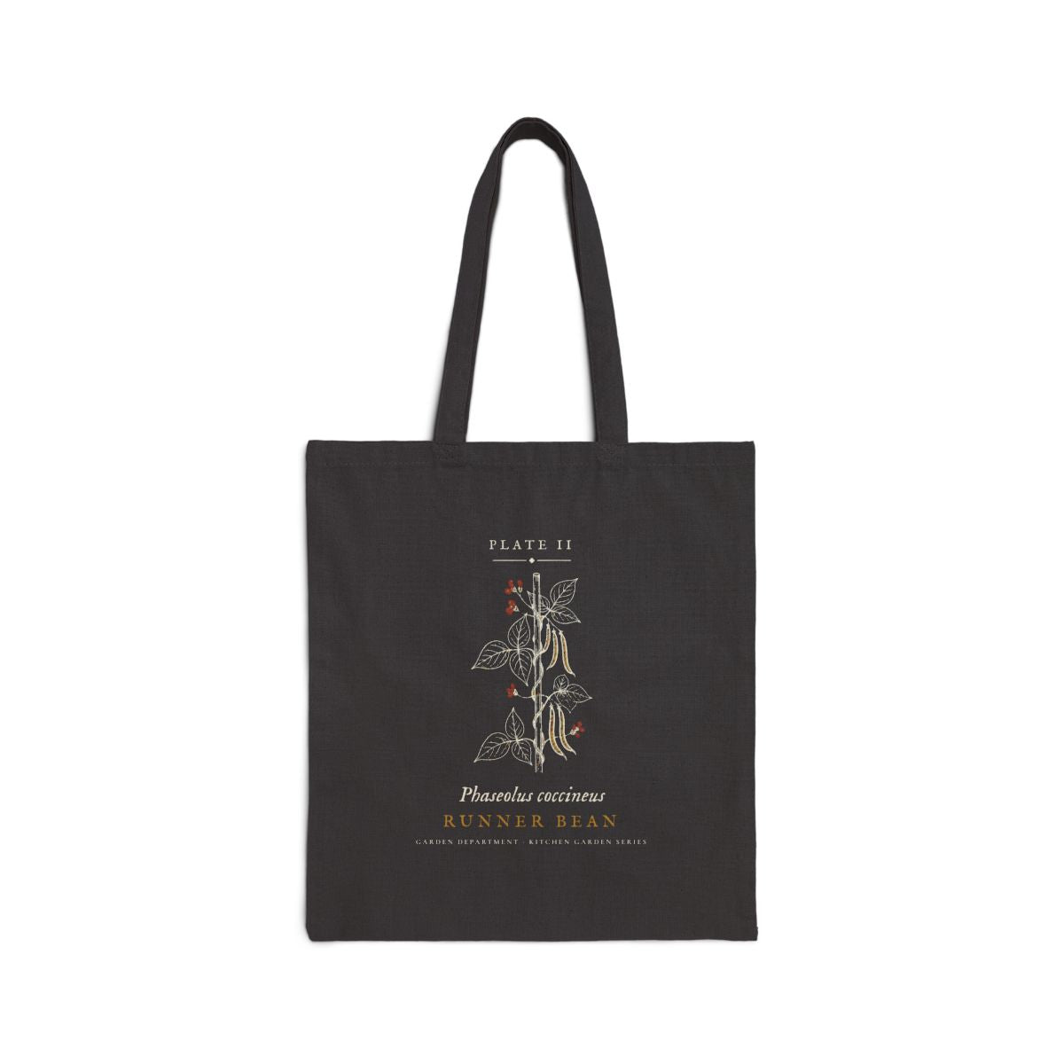 Runner Bean Plate Tote in Black, front view