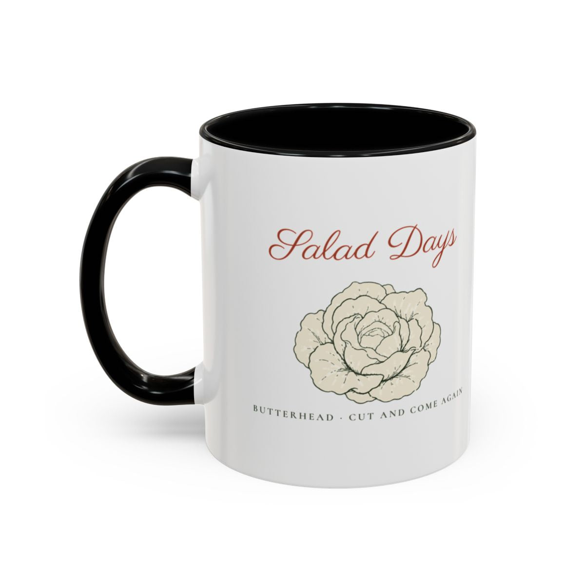 Salad Days Mug in Black, left side