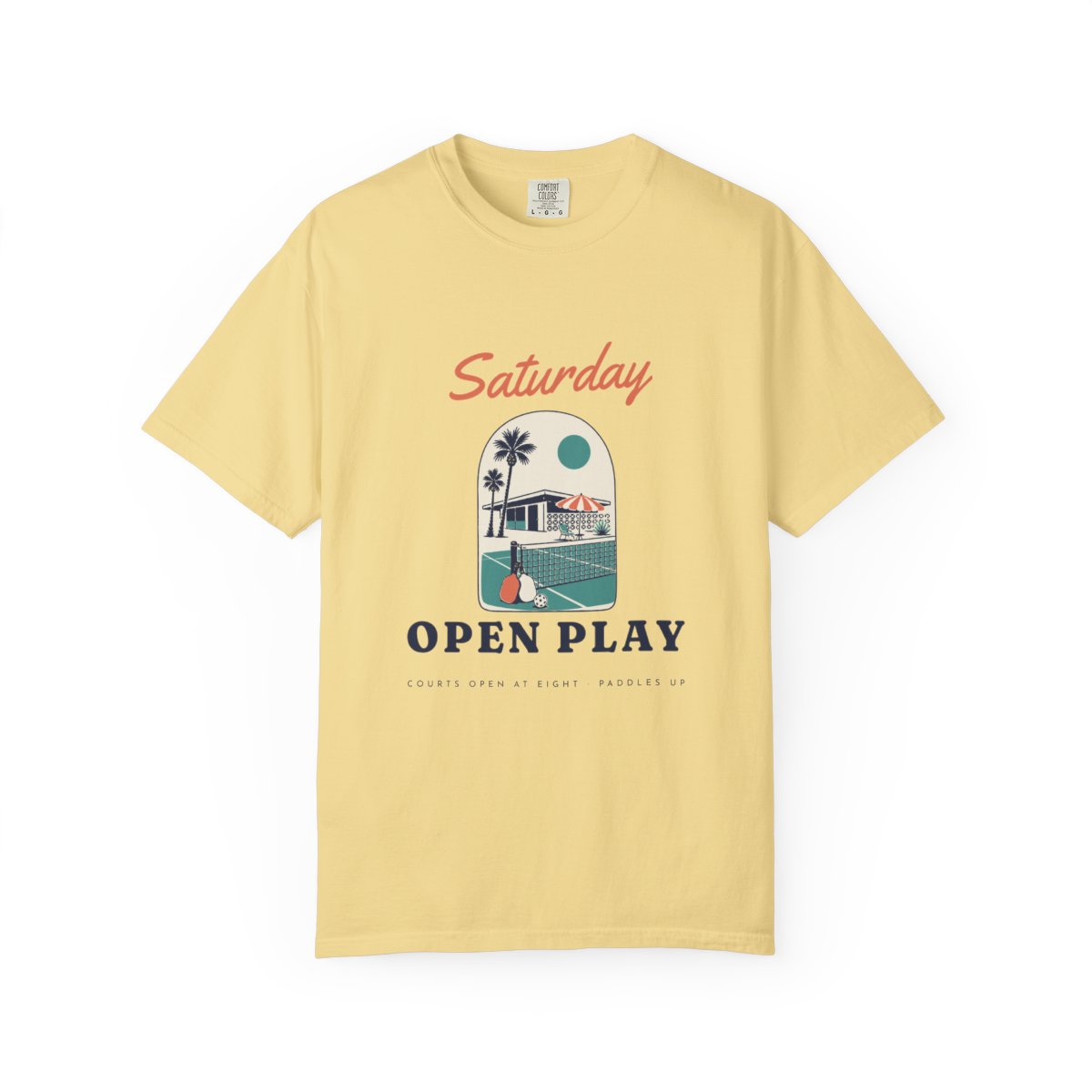 Saturday Open Play Tee in Butter, front view