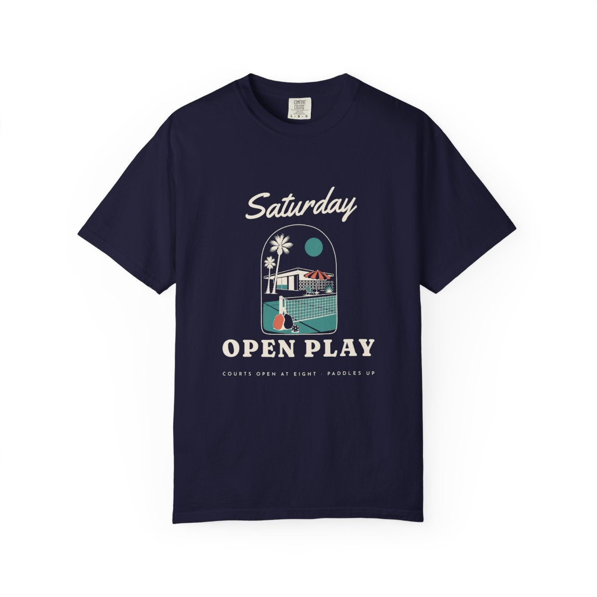 Saturday Open Play Tee in True Navy, front view
