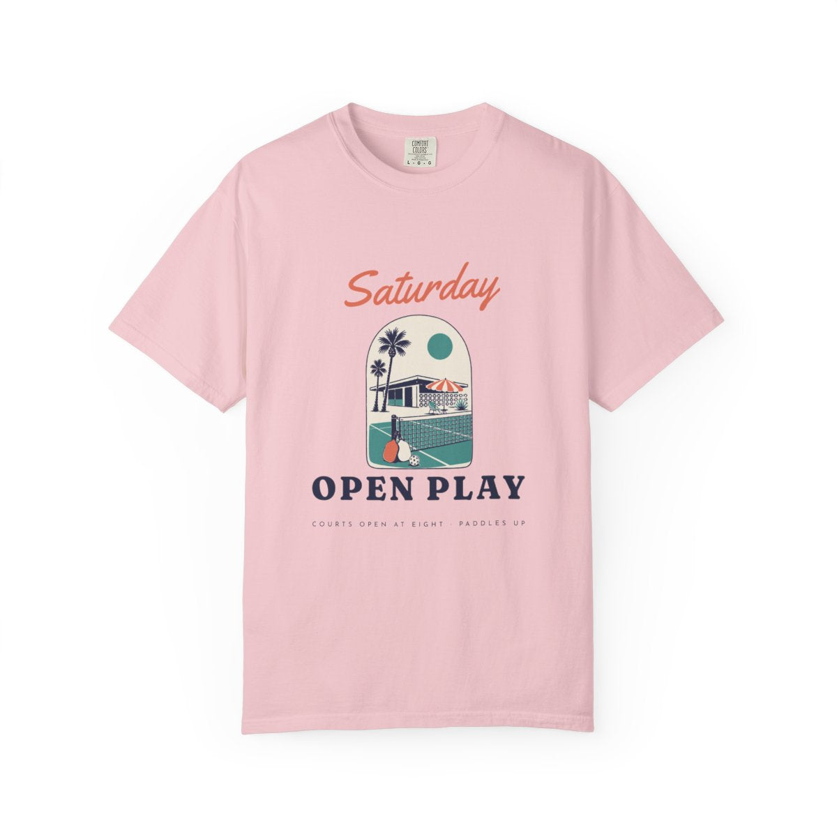Saturday Open Play Tee in Blossom, front view