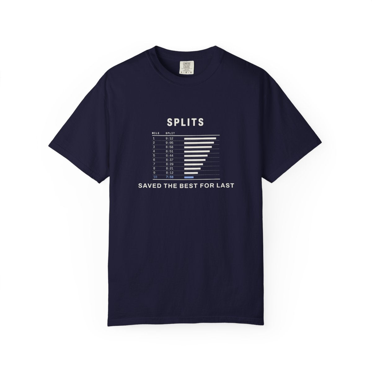 Saved the Best for Last Tee in True Navy, front view