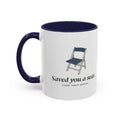 Saved You a Seat Mug in Navy, left side