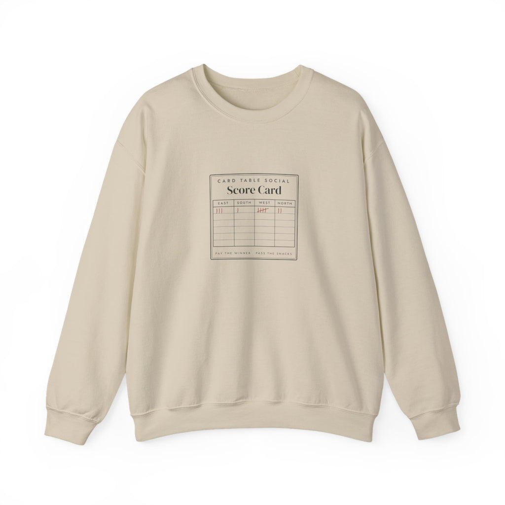 Score Card Crewneck in Sand, front view