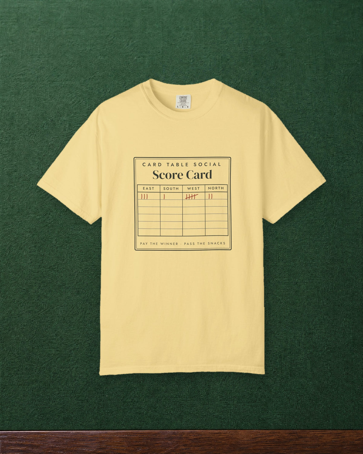 Score Card Tee in Butter, styled