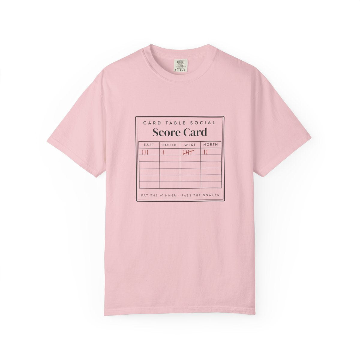 Score Card Tee in Blossom, front view