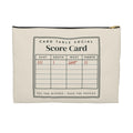 Score Card Zip Pouch in Black zipper, front view