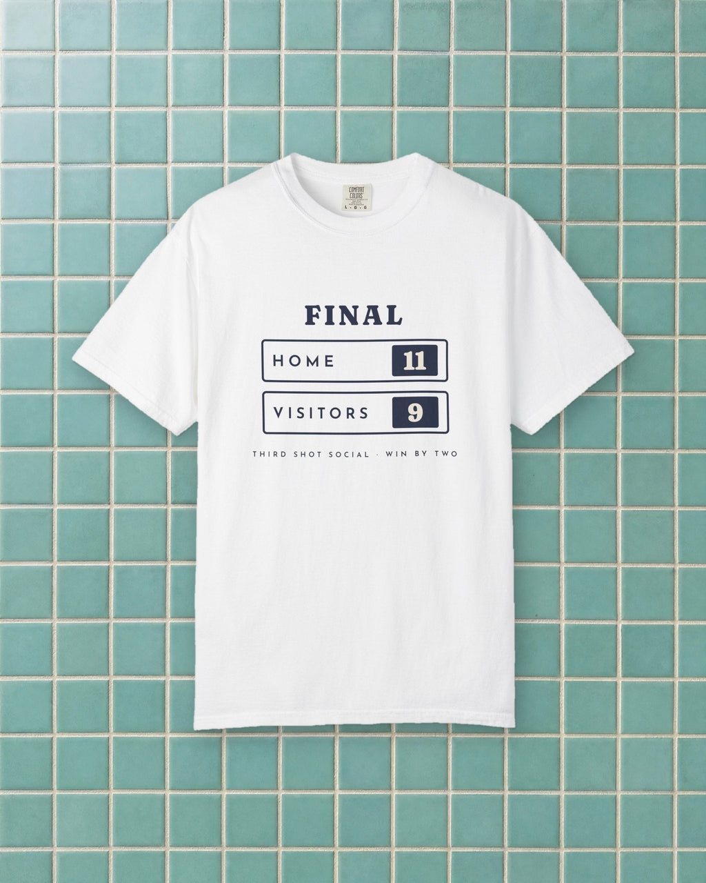 Scoreboard Tee in White, styled