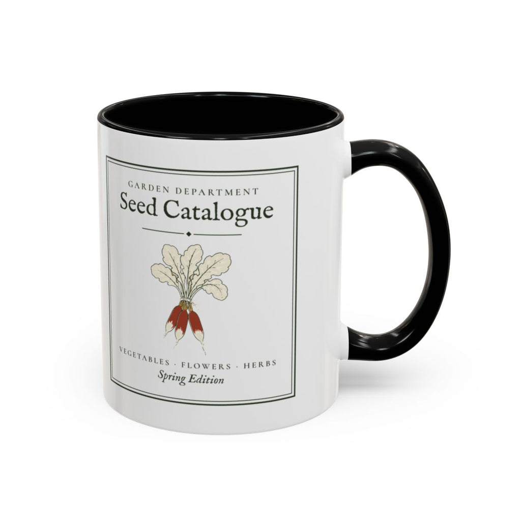 Seed Catalogue Mug in Black, right side