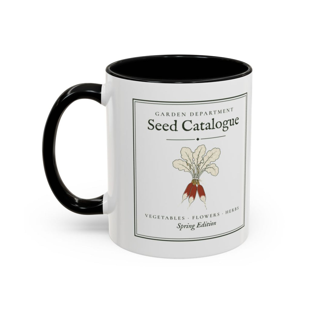 Seed Catalogue Mug in Black, left side