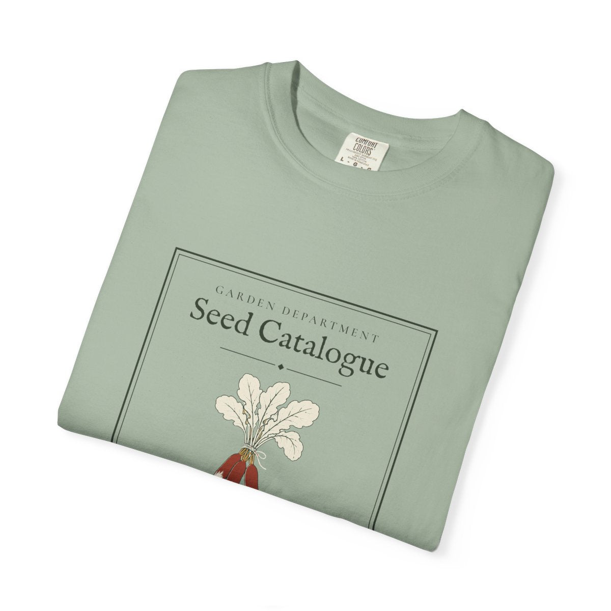 Seed Catalogue Tee in Bay, folded