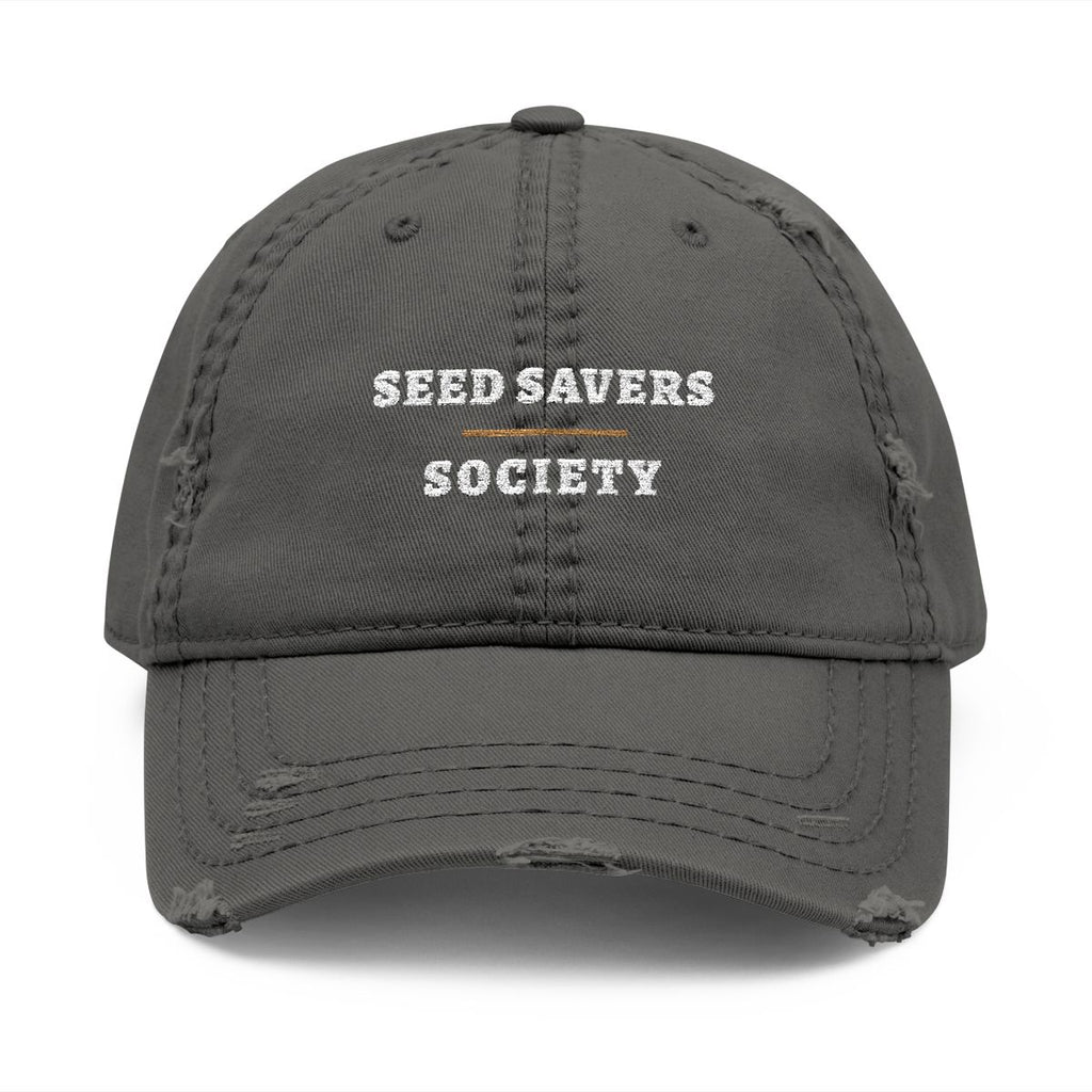 Seed Savers Dad Hat in Charcoal Grey, front view