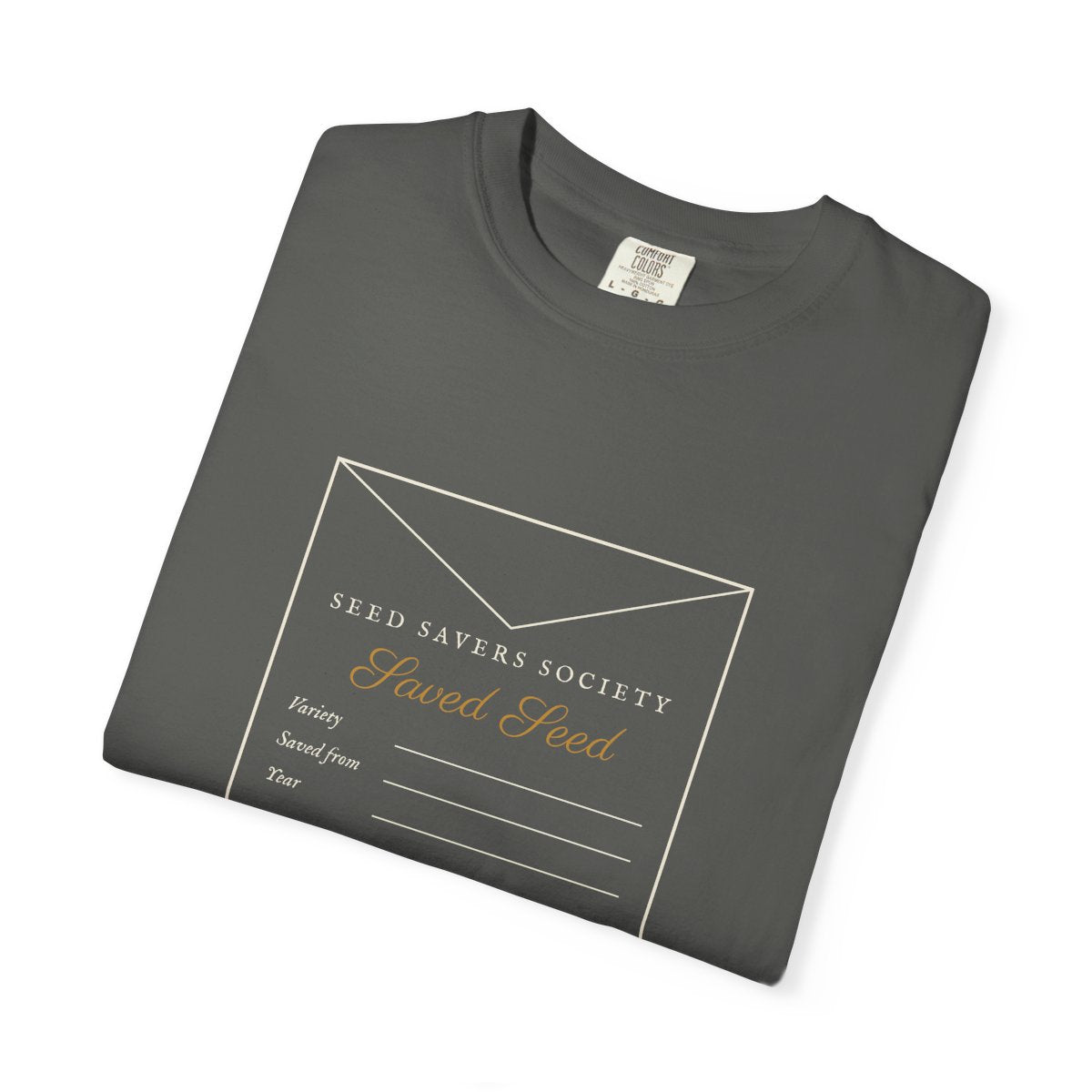 Seed Savers Tee in Pepper, folded
