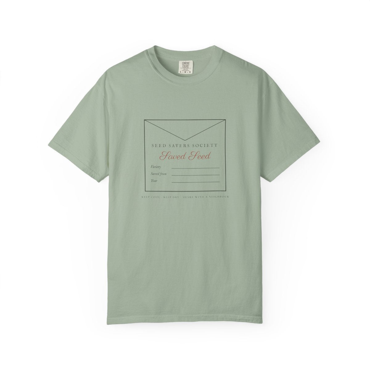 Seed Savers Tee in Bay, front view