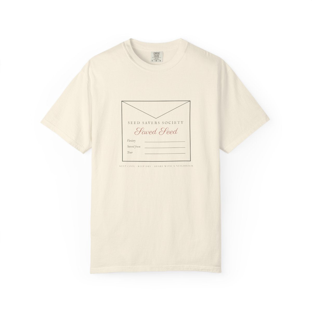 Seed Savers Tee in Ivory, front view
