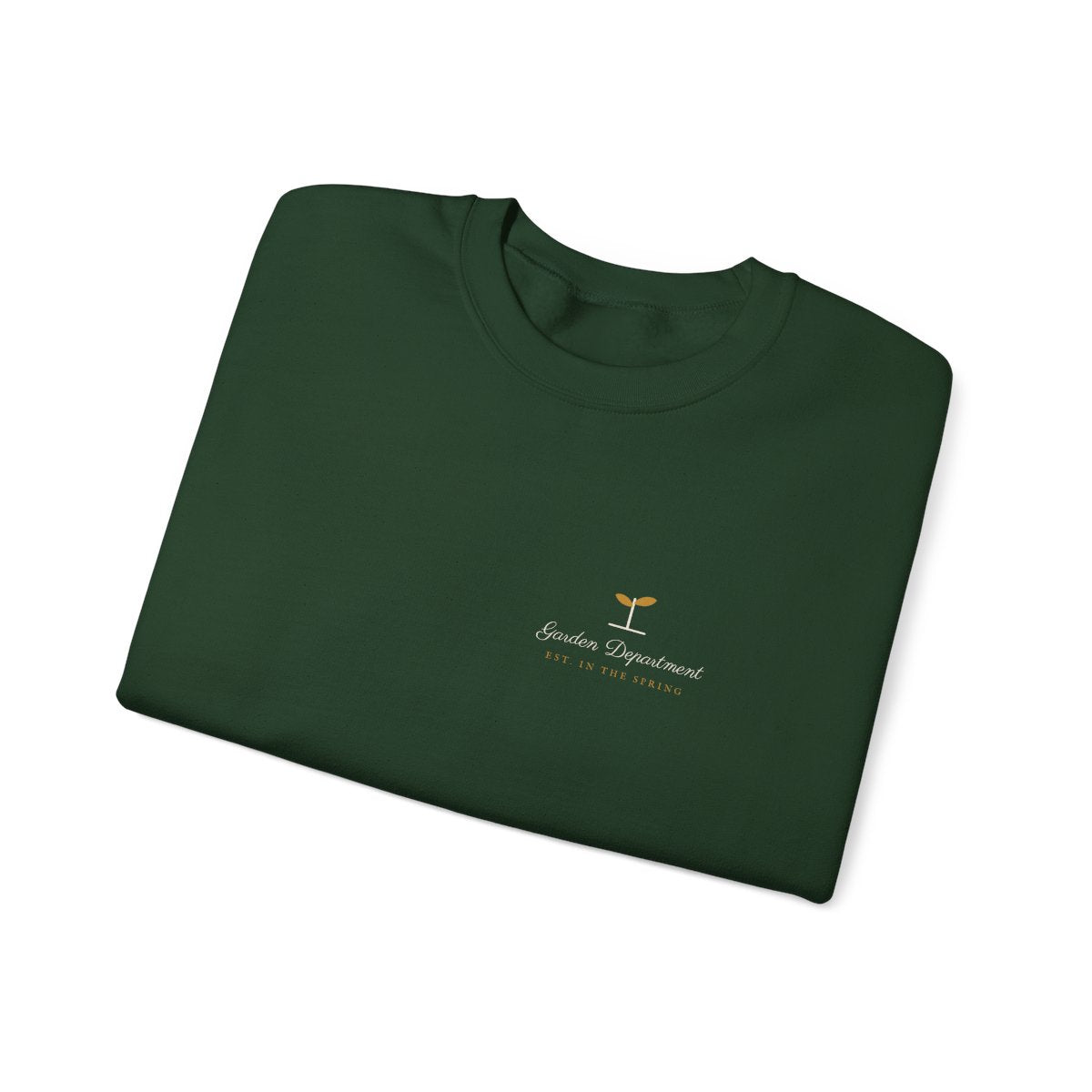 Seedling Crewneck in Forest Green, folded