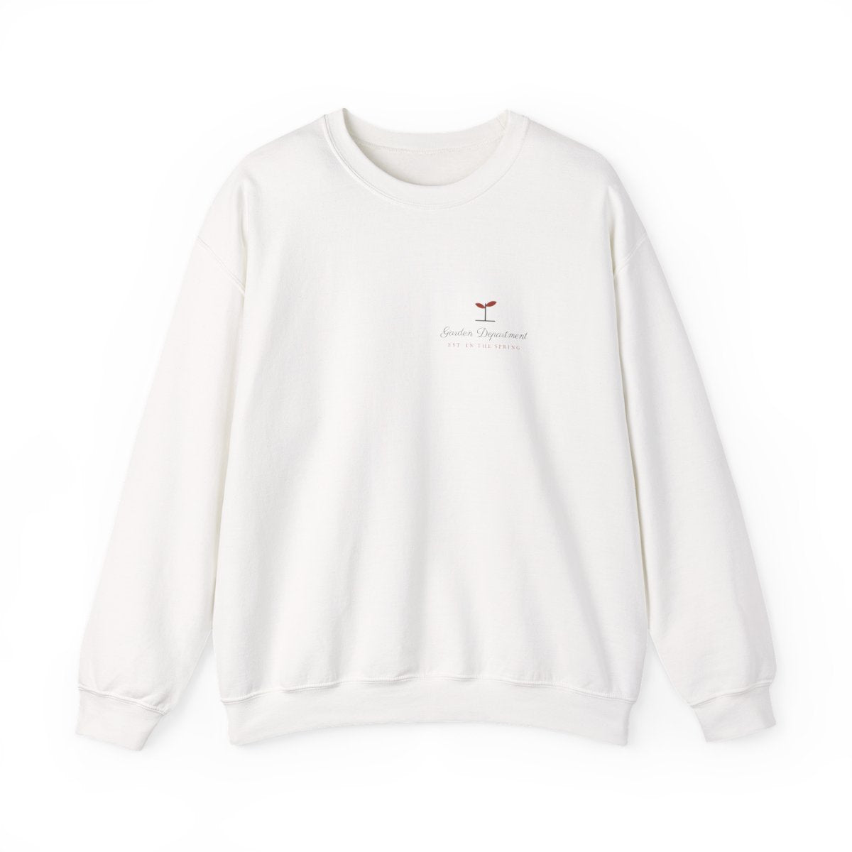 Seedling Crewneck in White, front view