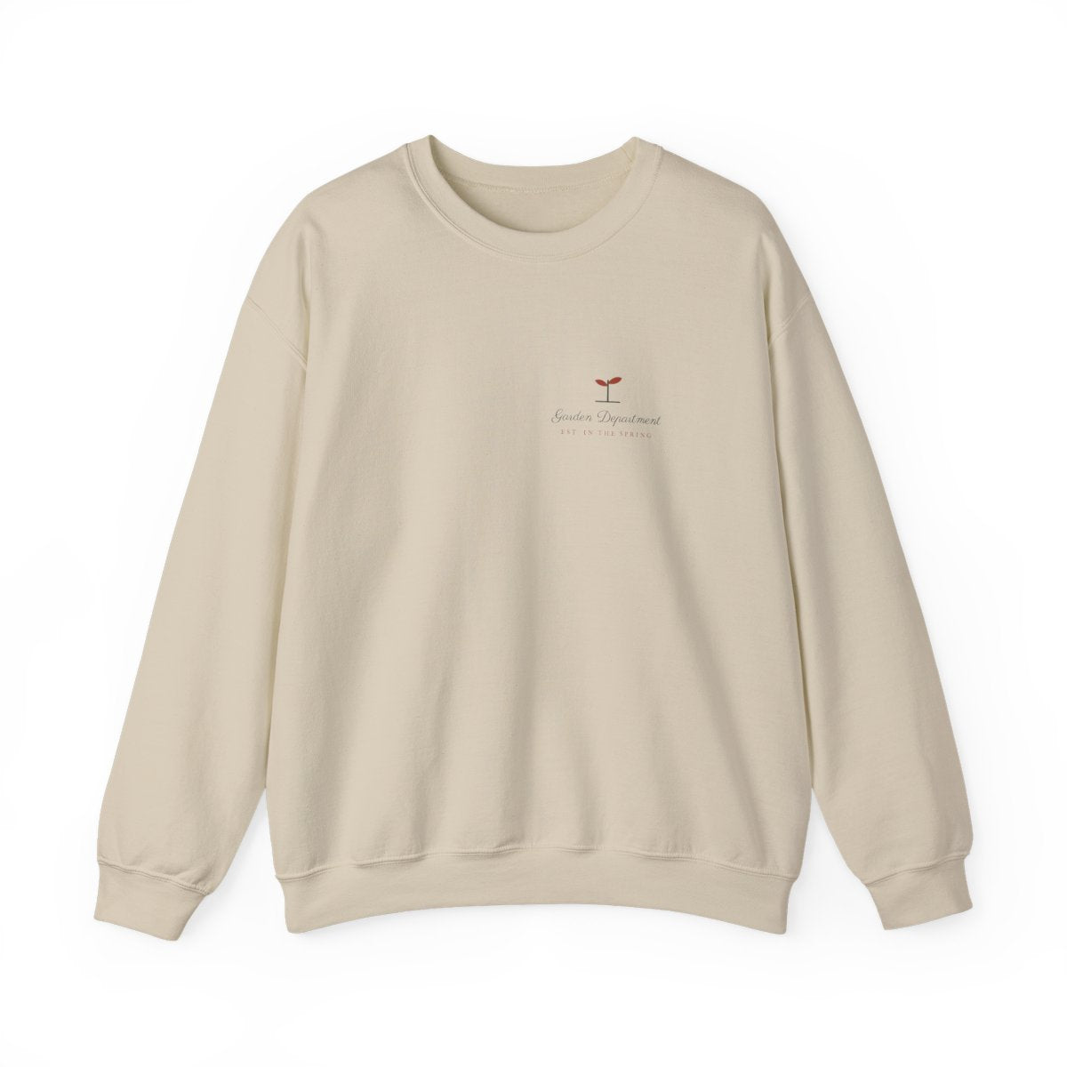Seedling Crewneck in Sand, front view