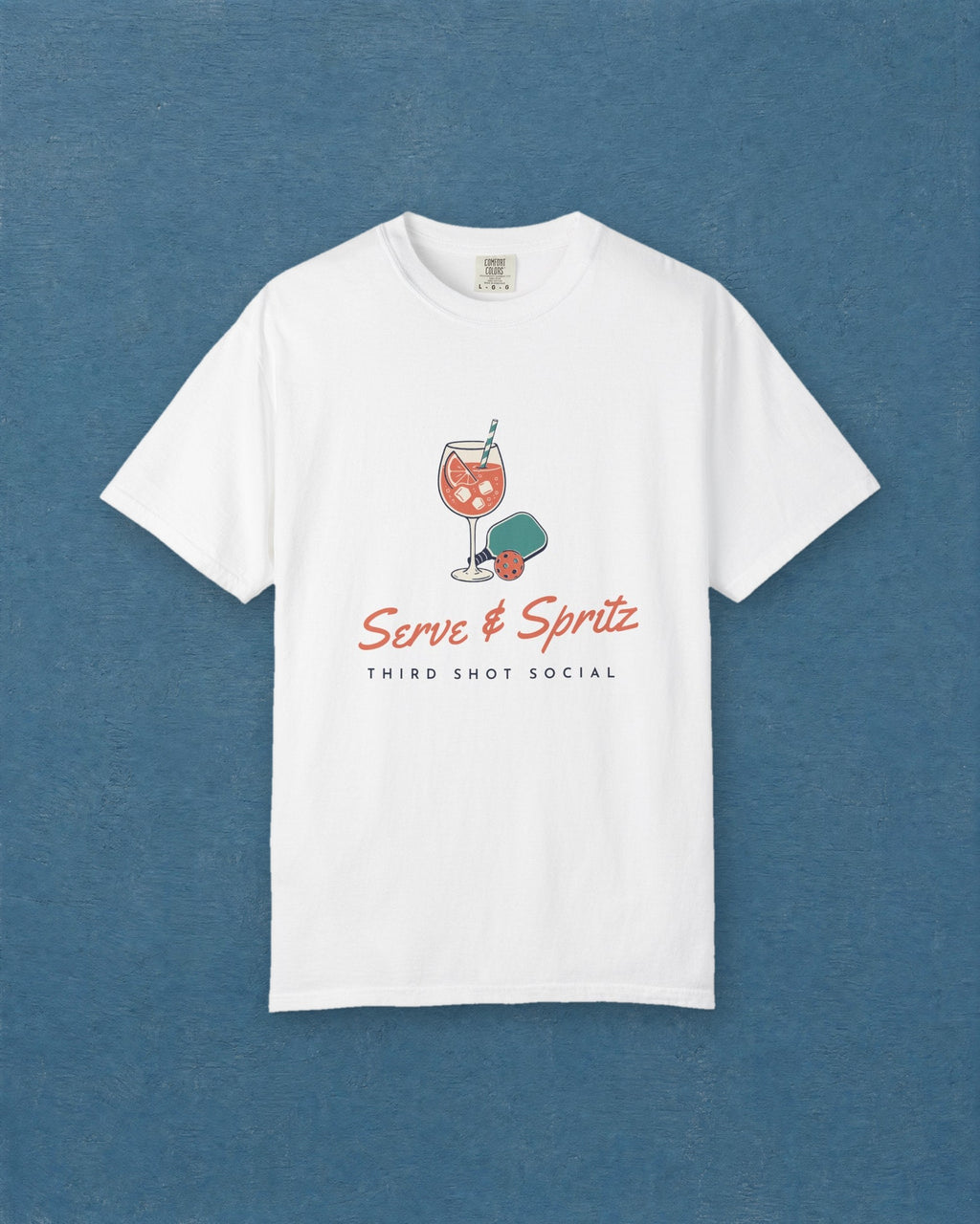 Serve & Spritz Tee in White, styled