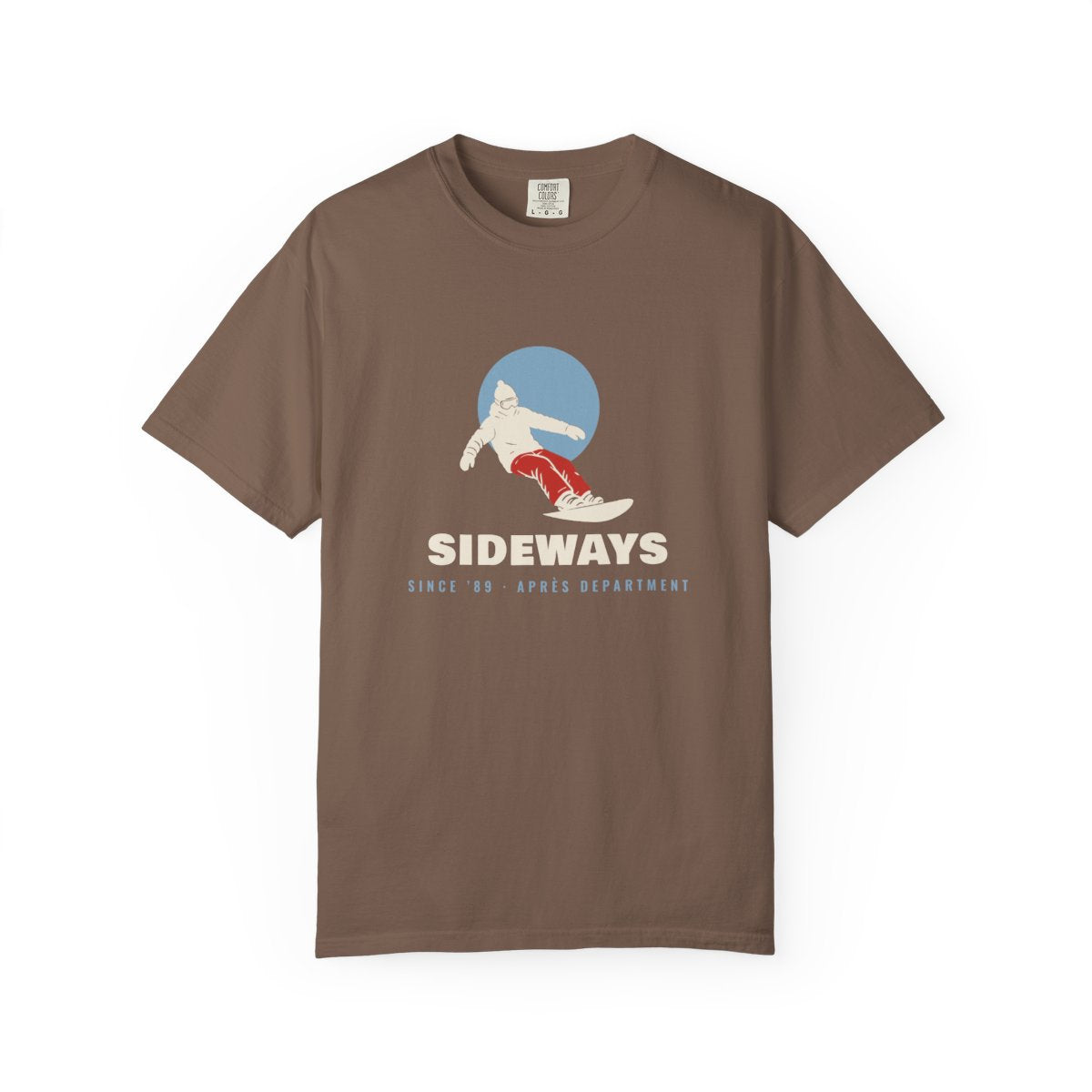 Sideways Since ’89 Tee in Espresso, front view