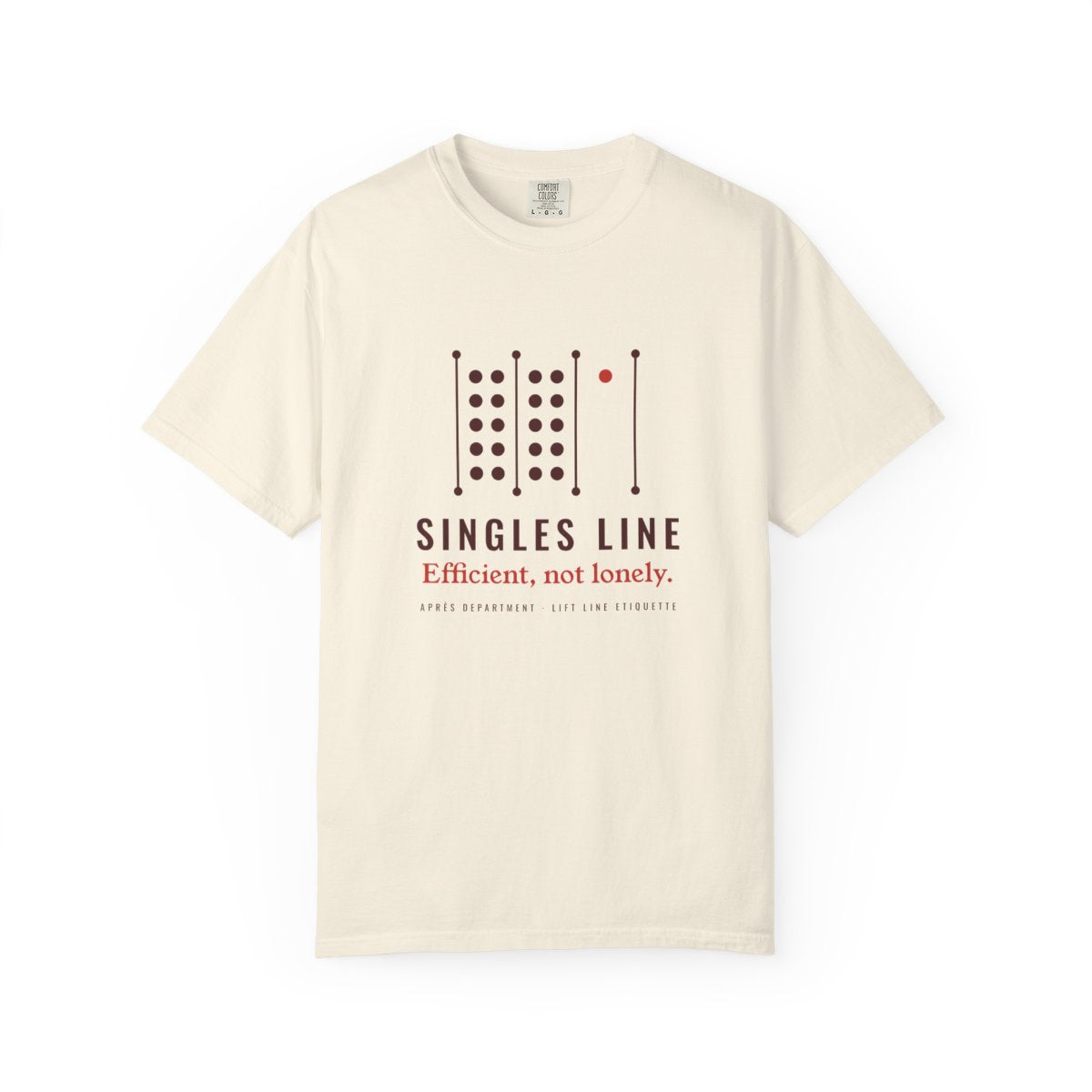Singles Line Tee in Ivory, front view