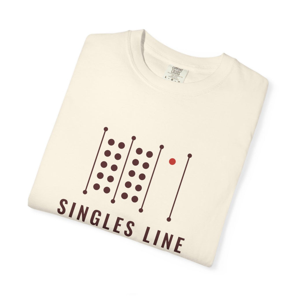 Singles Line Tee in Ivory, folded