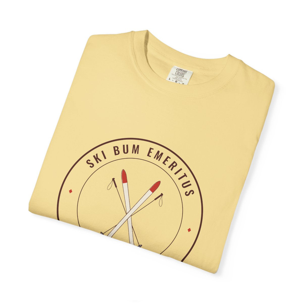Ski Bum Emeritus Tee in Butter, folded