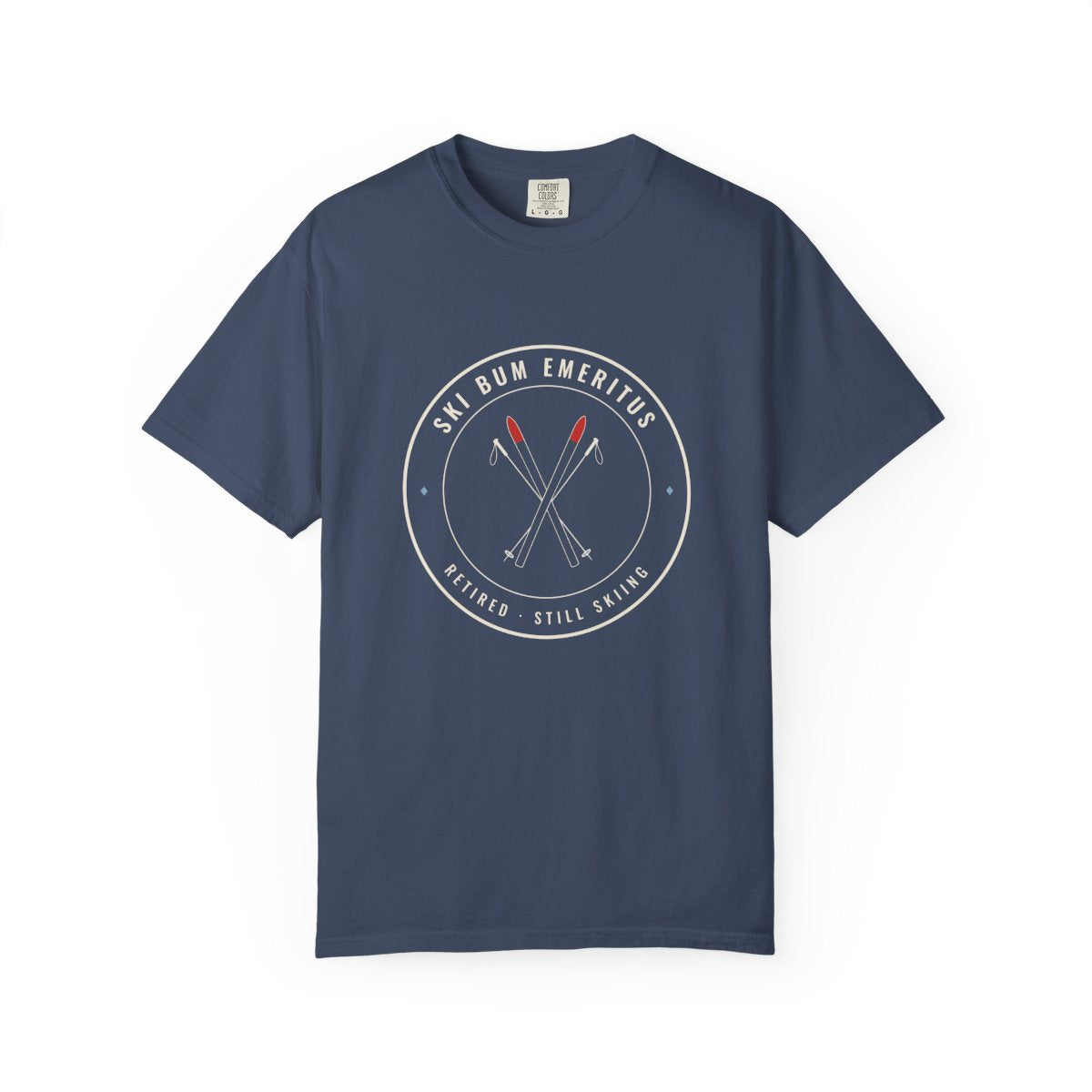 Ski Bum Emeritus Tee in Midnight, front view
