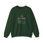 Ski Day Checklist Crewneck in Forest Green, front view