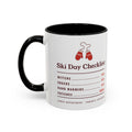Ski Day Checklist Mug in Black, left side