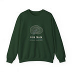 Skin Track Crewneck in Forest Green, front view