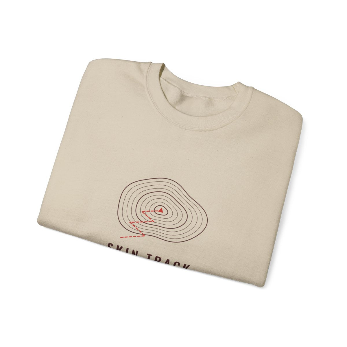 Skin Track Crewneck in Sand, folded