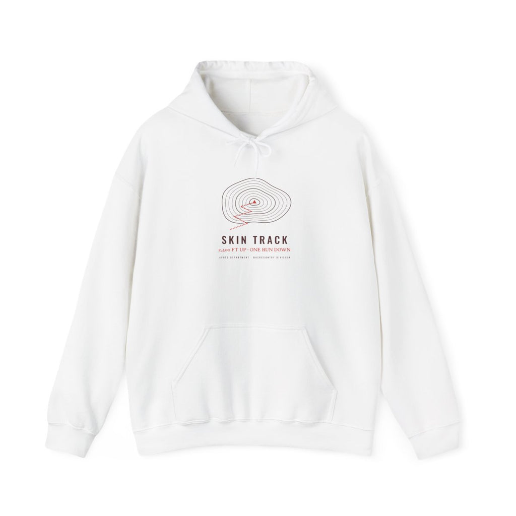 Skin Track Hoodie in White, front view