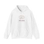 Skin Track Hoodie in White, front view