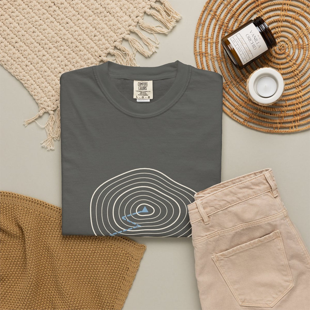 Skin Track Tee in Pepper, fabric and print detail