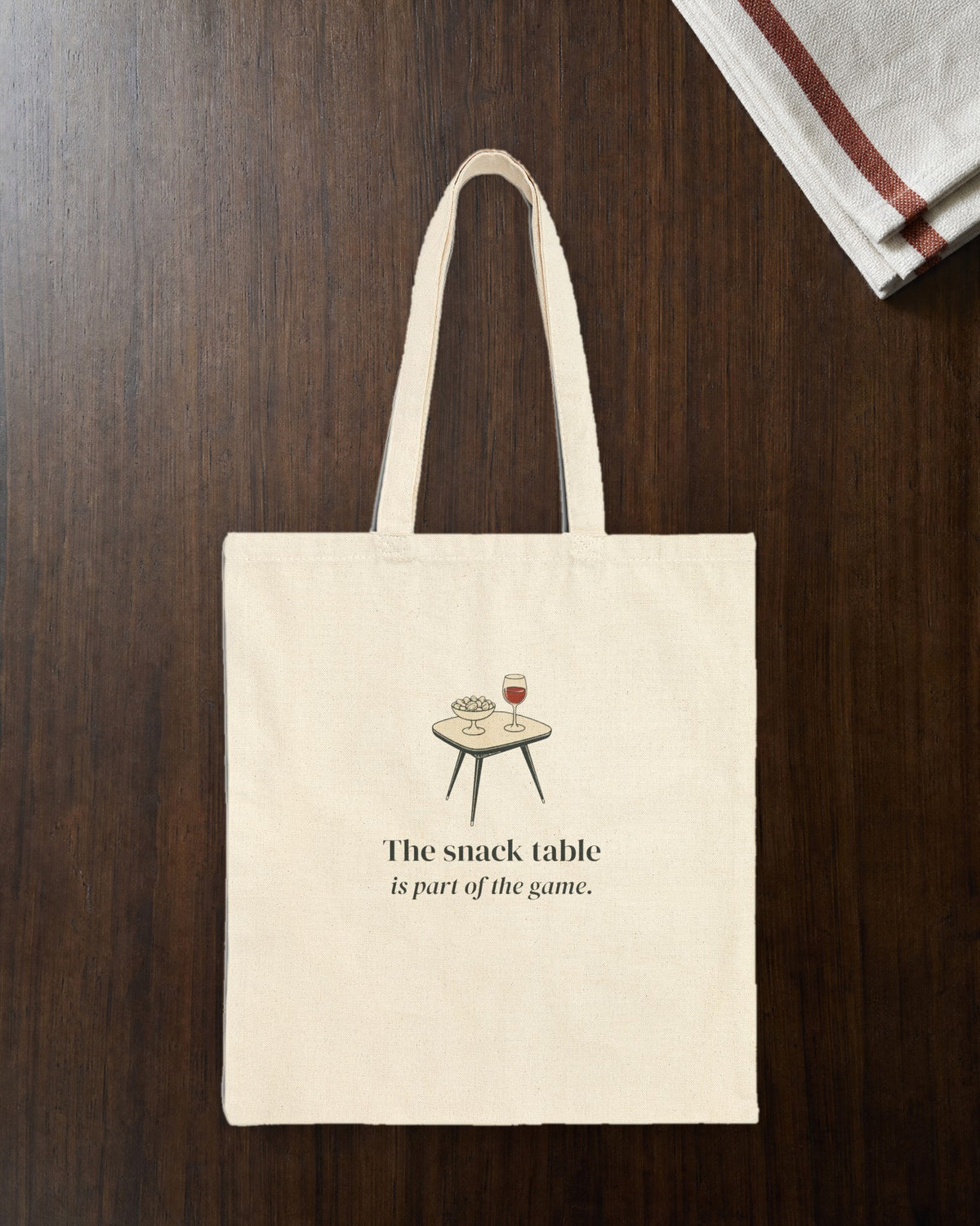 The Snack Table Tote in Natural, styled
