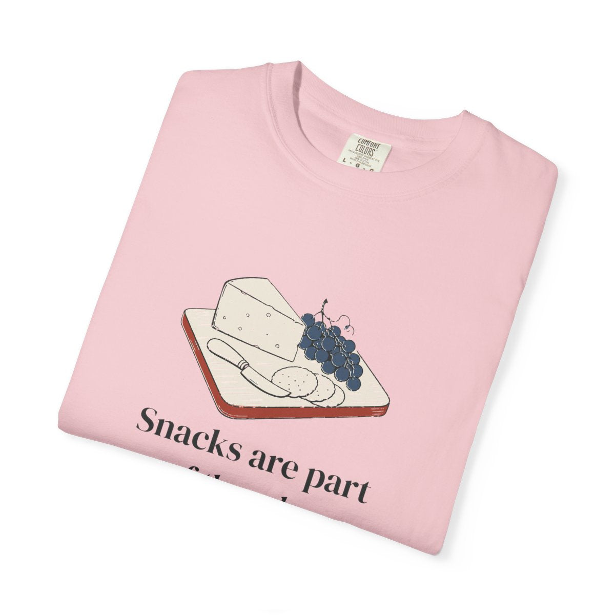 Snacks Are Part of the Rules Tee in Blossom, folded