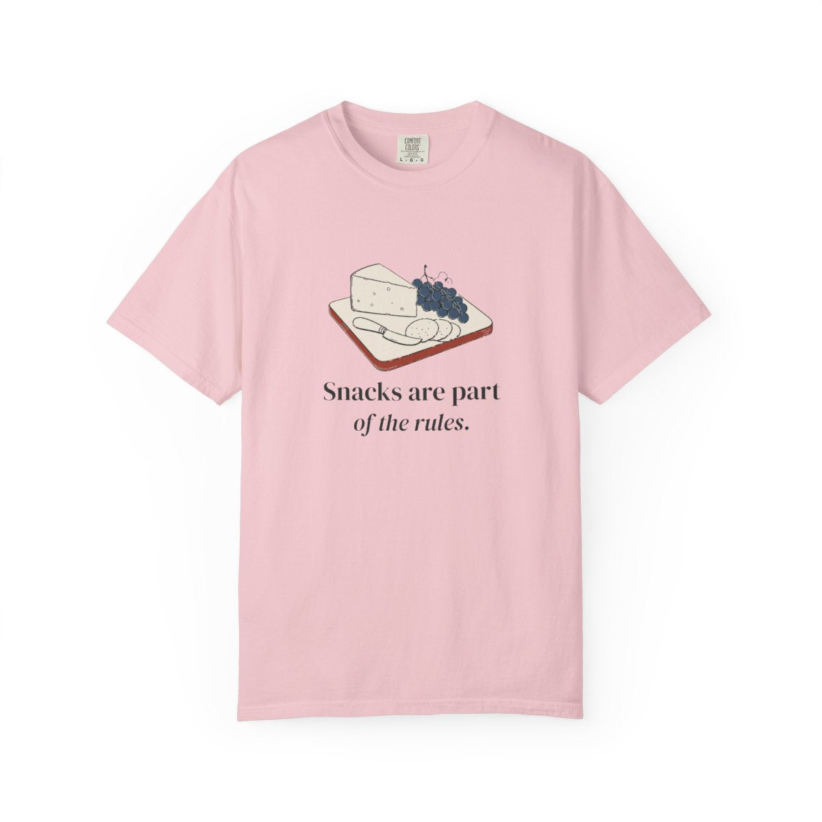 Snacks Are Part of the Rules Tee in Blossom, front view