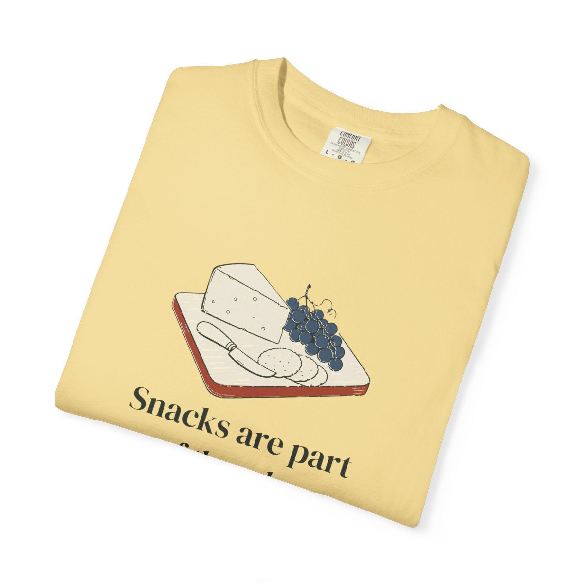 Snacks Are Part of the Rules Tee in Butter, folded