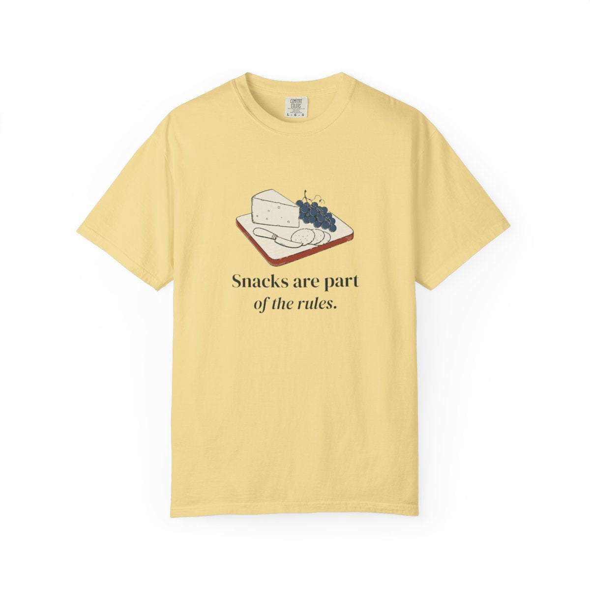 Snacks Are Part of the Rules Tee in Butter, front view