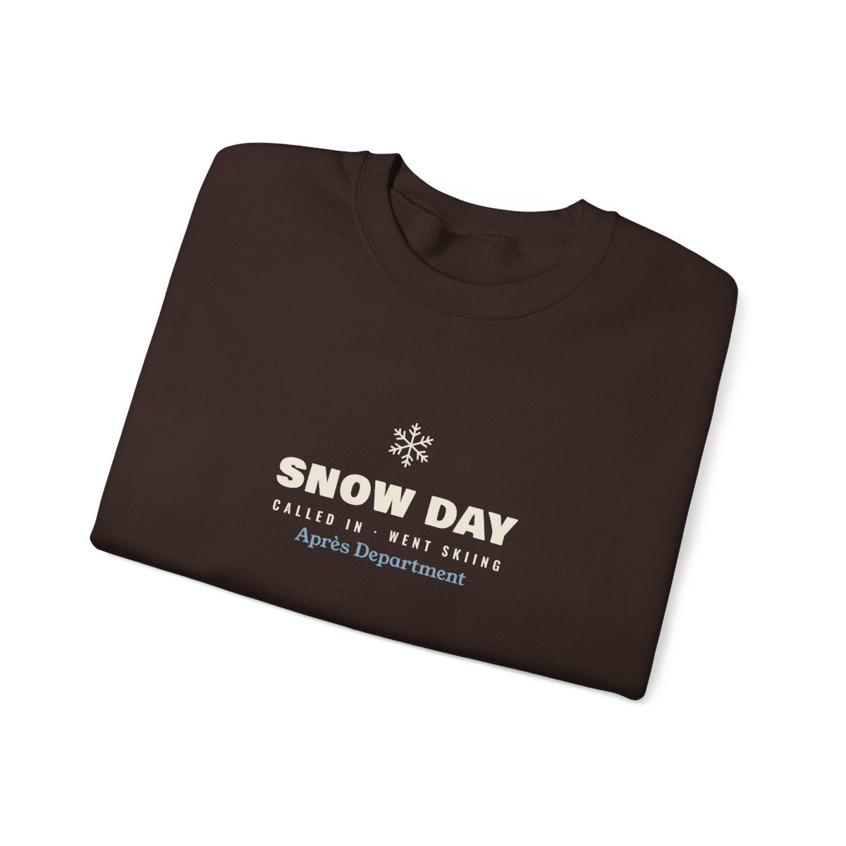 Snow Day Crewneck in Dark Chocolate, folded