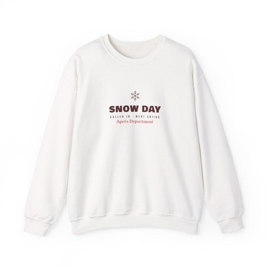 Snow Day Crewneck in White, front view