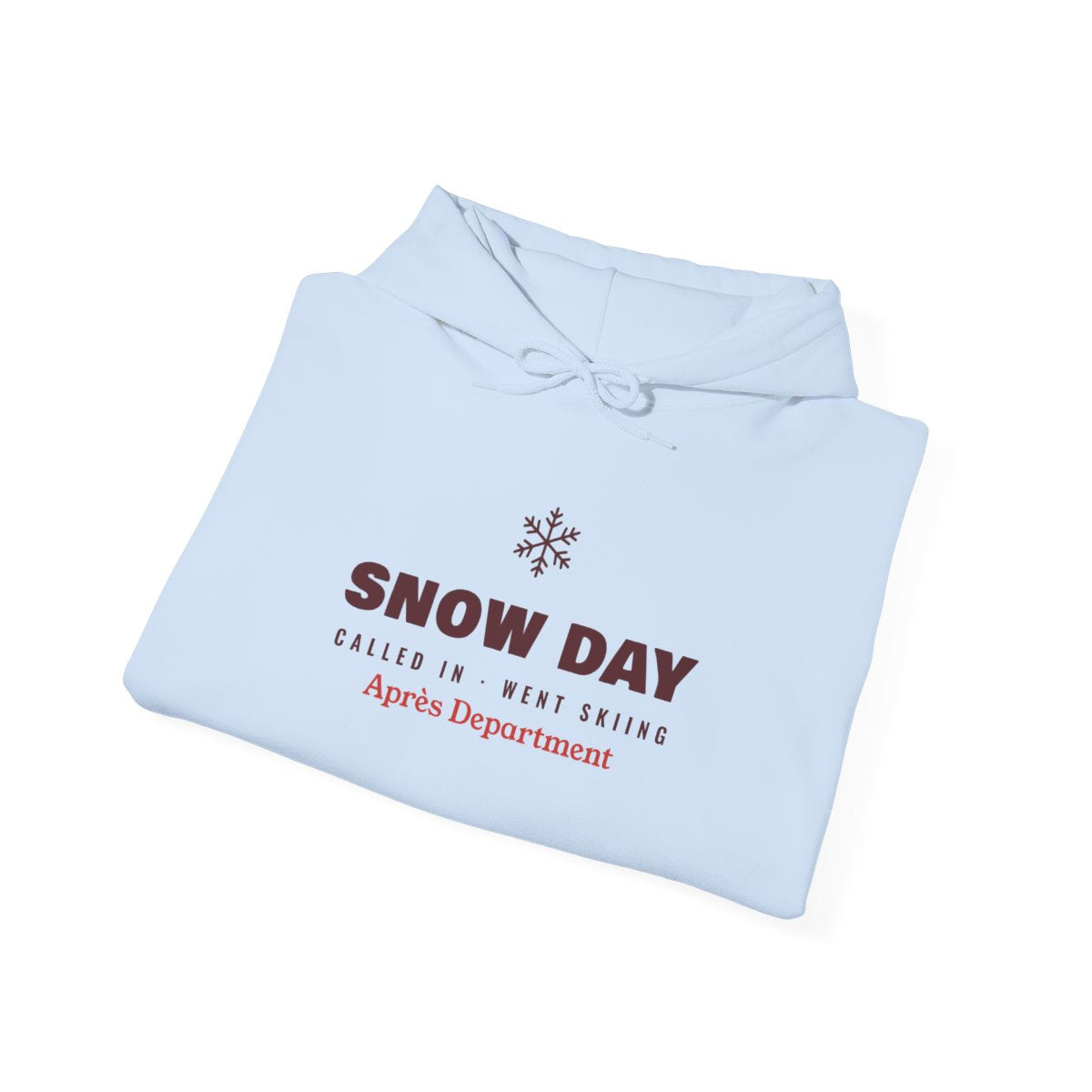 Snow Day Hoodie in Light Blue, folded
