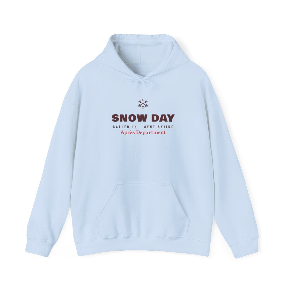 Snow Day Hoodie in Light Blue, front view