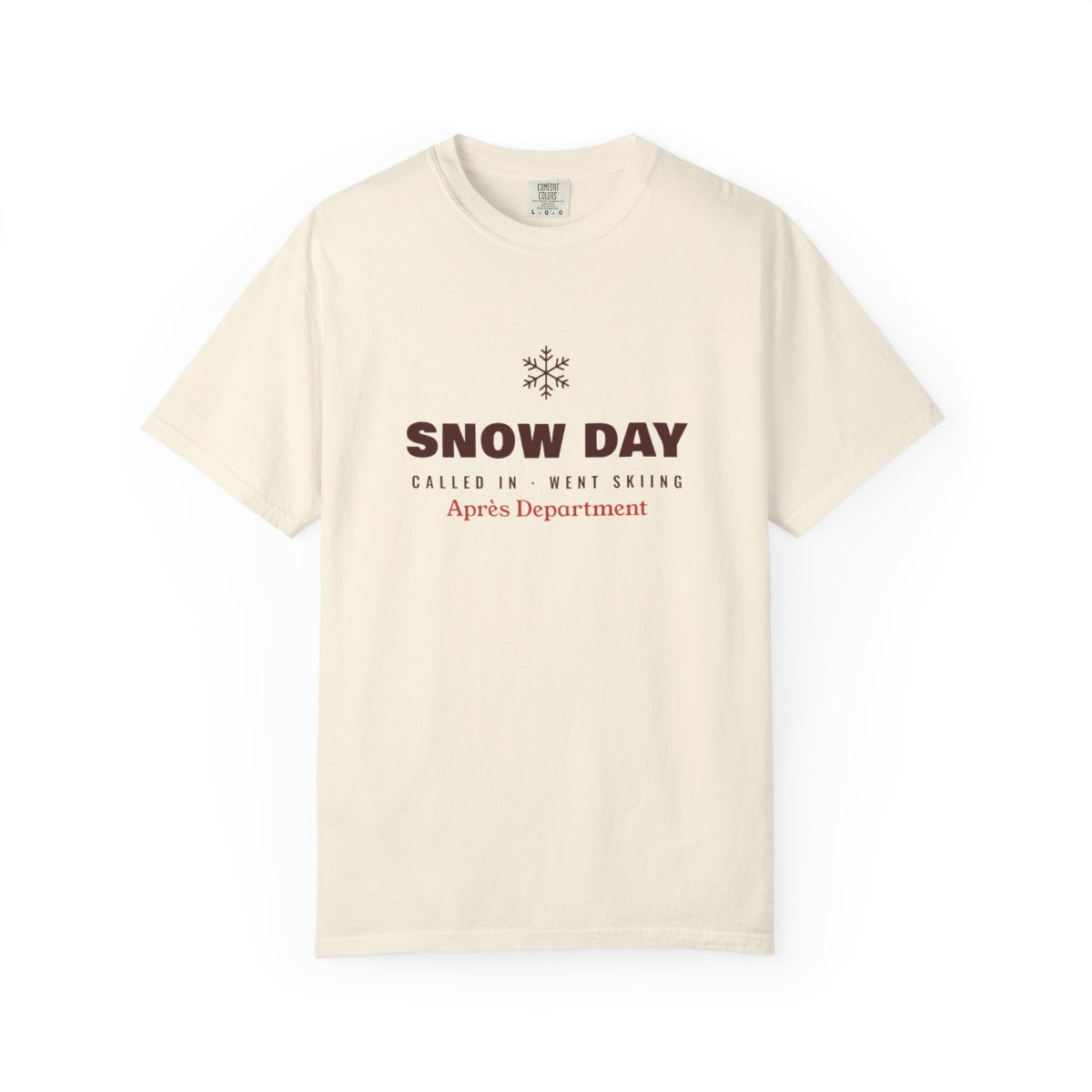Snow Day Tee in Ivory, front view