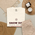 Snow Day Tee in Ivory, fabric and print detail