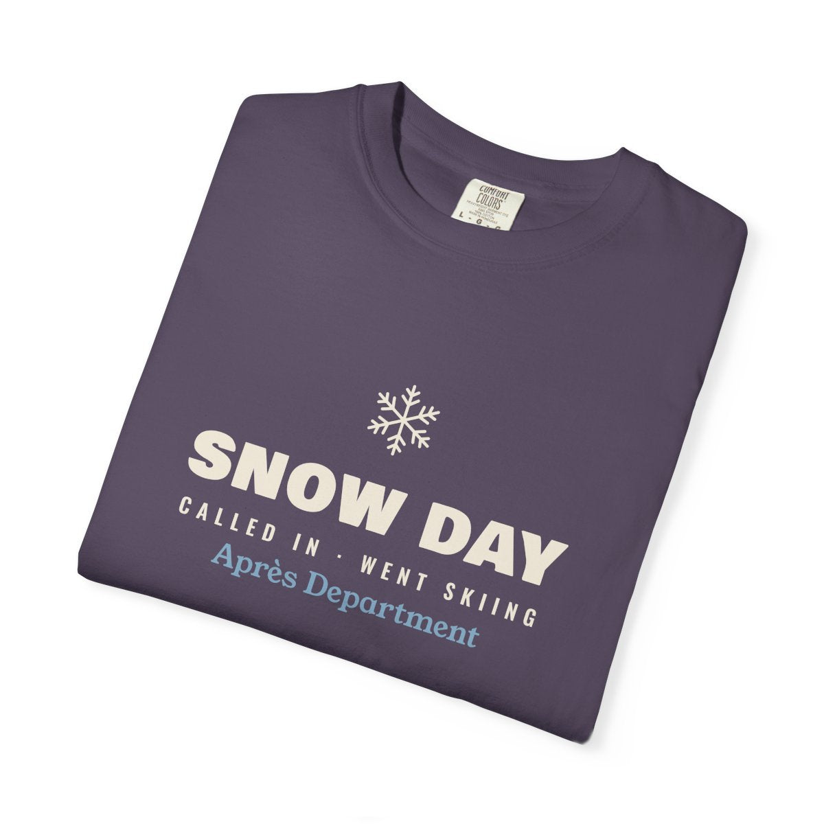 Snow Day Tee in Wine, folded