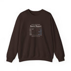 Snow Report Crewneck in Dark Chocolate, front view
